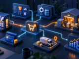 Schemat systemów i integracji tworzących nowoczesny ekosystem e-commerce